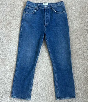 AGOLDE Riley High Waist Denim Crop Jeans in Women's Size 28 thumbnail 2
