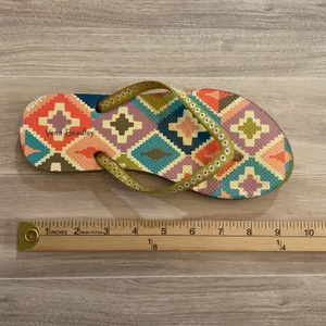 Vera‎ Bradley Flip Flops HACIENDA DIAMONDS Thong Sandals summer Sz 5 thumbnail 5