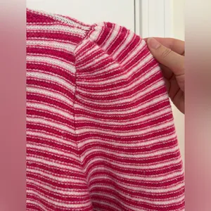 Strut & bolt striped pattern mock neck puff sleeve sweater thumbnail 8