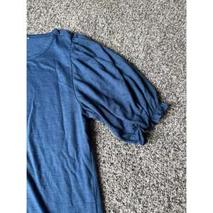 Women's Blue Puff Sleeve Short Sleeve Tee Size Small thumbnail 5