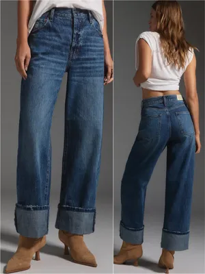 Pistola Ryder High Rise Wide Leg Cuffed Straight Jeans in Fulton Size 26 thumbnail 2