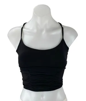 Free People Women's Black Sleeveless Yoga Workout Athletic Sports Bra Crop Top S thumbnail 1
