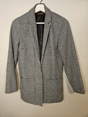 Ambiance Outerwear Black White Houndstooth Jacket Coat Business Casual Neutral thumbnail 1