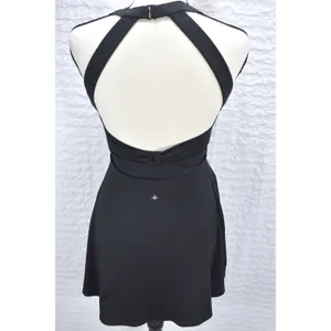 Halara Black Halter Neck Open Back Active Dress Twist Detail Small thumbnail 2