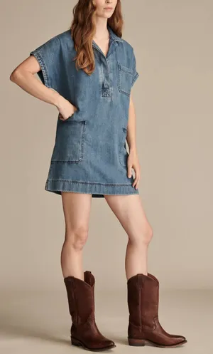 Lucky Brand Dolman Popover Denim Shirt Dress XS thumbnail 1