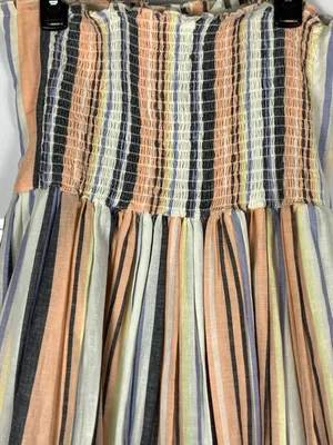 Free People Lilah Midi Dress S Striped Cotton Autumn Wedding Guest Boho thumbnail 5