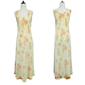 VINTAGE Y2K Express Sheer Layered Floral Maxi Dress Size 8‎ Yellow Fairy Spring thumbnail 2