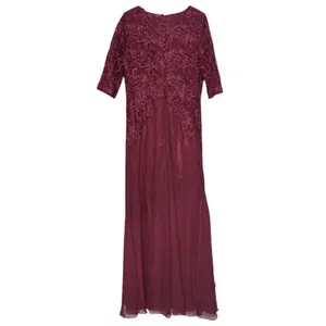 NWT Wedding Dress Gown Dark Romance Whimsigoth Boho Lace Floral Maroon Medium thumbnail 7