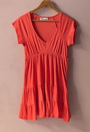 No Boundaries Reddish Pink Ribbed Summer Dress Size M thumbnail 1