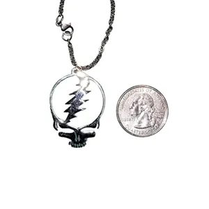 Grateful Dead Chrome "Steal Your Face" Stainless Steel Necklace thumbnail 2