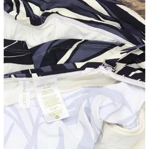 Anne Cole Chic Draped Front Underwire Swim Top Palm Chic Black White 36C/38B thumbnail 3