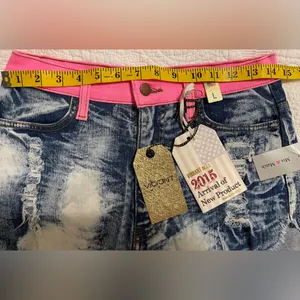 Vibrant m.i.u. Shorts. Pink waistband stretch. Size L thumbnail 6