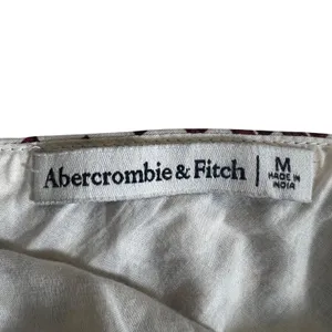 Abercrombie & Fitch Puff Sleeve Checkered Romper Burgundy Mod Retro Size M thumbnail 6