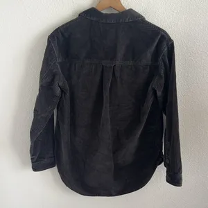 American Eagle Corduroy Shacket Dark Gray Ribbed Front Button Cotton XS thumbnail 2