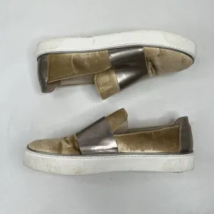 Stuart Weitzman Sz 9 The Boyband Gold Gilt Pane Velvet Slip Sneaker Shoe Women's thumbnail 7