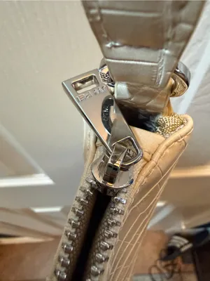 JW Pei Croc-Embossed Cream Shoulder Bag with Detachable Strap thumbnail 2