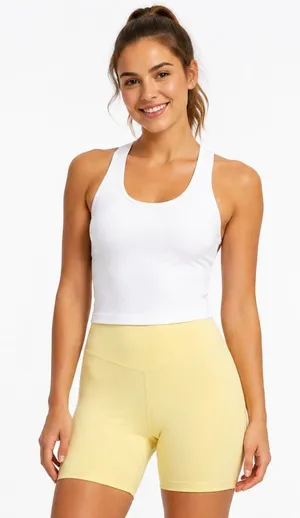 Playboy Pale Yellow High Rise V Waist Biker Shorts Women’s M thumbnail 1