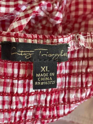 City Triangles Red Gingham Puff-Sleeve Midi Dress thumbnail 4