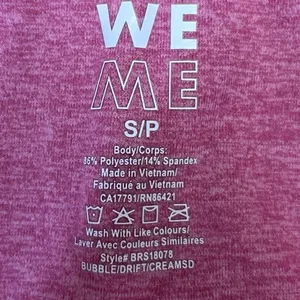 We Me Pink Gray Tri Tone Colorblock Workout Yoga Athletic Two Piece Set Size S thumbnail 7