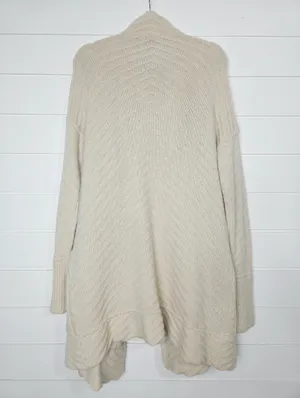Tahari Cream Open-Front Knit Cardigan Wool Blend Sweater size M thumbnail 3