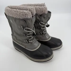 Sorel Waterproof Duck Boots Womens 7 Gray Faux‎ Fur Winter Snow thumbnail 1