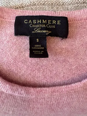 Charter Club 100% Cashmere Pink Crewneck Long Sleeve Sweater Women’s Size S thumbnail 6