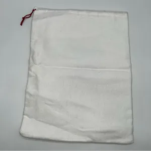 Christian Louboutin White Cotton Satin Lined Drawstring Dust Bags w/Red Logo thumbnail 5