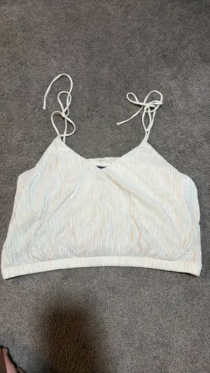 Express White Crop Top thumbnail 3