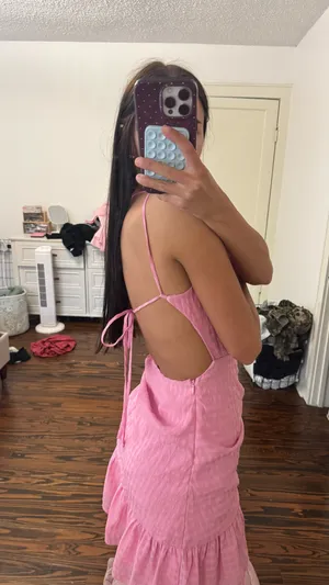 Asymmetrical Mini dress Pink Size XS thumbnail 3