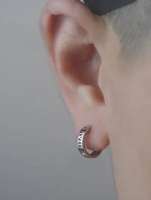 925 Silver Plated Hoop Earrings for Men Women,Personality Punk Hip Hop Earrings thumbnail 3