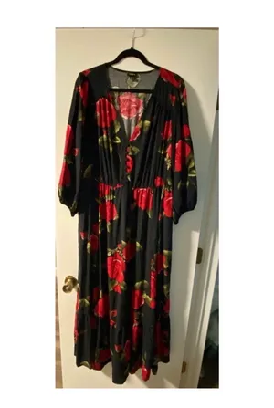 Torrid Black Floral Maxi Dress thumbnail 5