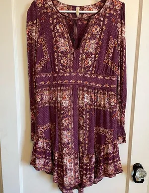 Free people Bridgette berry mini dress thumbnail 2