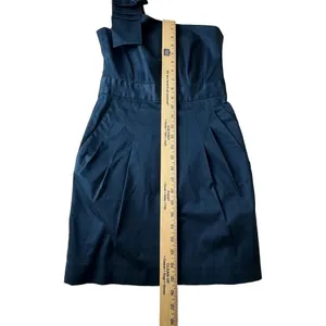 French Connection Navy Blue One Shoulder Bow Mini Dress Pockets Cocktail Party 2 thumbnail 9