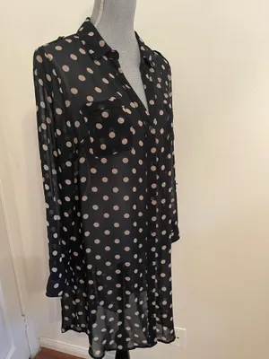 Old Navy Black Polka Dot Dress. Size L thumbnail 8