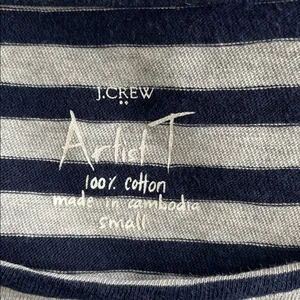 J. Crew Artist T Navy and Gray Striped Long Sleeve thumbnail 4