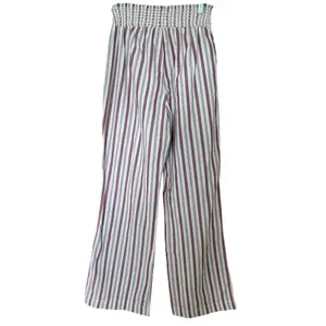 Ci Sono Linen Wide Leg Striped Pants Large Smocked Waist‎ Coastal Nautical Beachy Summer thumbnail 6