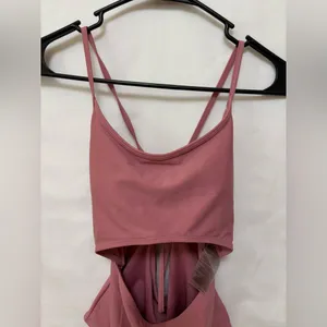 Gymshark Cutout One Piece Swimsuit Mauve Strappy Tie Open Back‎ Size Medium thumbnail 2