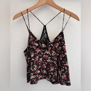 Forever 21 Floral Lace‎ Back Cami Tank Top Size Small thumbnail 2