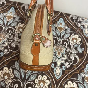 Vintage Dooney & Bourke Cream and Brown Satchel thumbnail 8