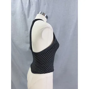 NWT FP Movement Black Snowflake Halter Tank Top Holiday Après Ski XL thumbnail 2