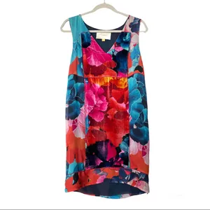 Anthropologie Leifsdottir Night Peony Silk Velvet Sleeveless Dress Size 8 thumbnail 3