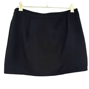 New Boohoo Wrap Tailored Womens Mini Skirt Size 8 Black Minimalist Preppy Chic thumbnail 2