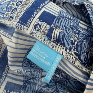 J.McLaughlin Eugene Palm Patchwork Wide Leg Pull On Pants Blue White Size Medium thumbnail 9