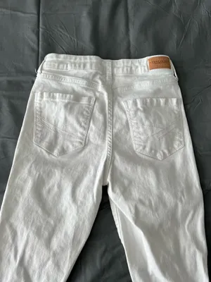 White High Waisted Raw Hem Destroyed Ankle Jeggings thumbnail 5
