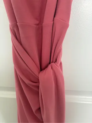 Aritzia Pink Square-Neck Ruched Tulip Mini Dress thumbnail 3