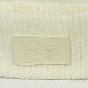Coach Winter Cable Knit Headband Cream Color with Logo Patch‎ One Size thumbnail 2