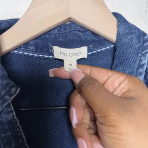 Anthropologie Pilcro Women Cotton Denim Top XS Blue Ruched Button Western Boho thumbnail 5