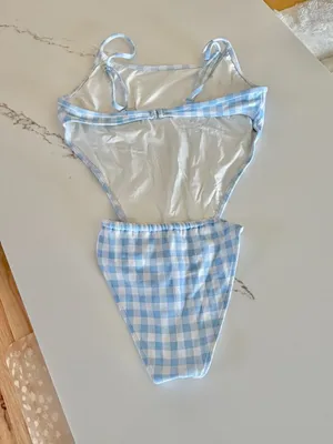 Frankies Bikinis Croft One-Piece Bluebell Blue Gingham - Size XL - Like New thumbnail 4