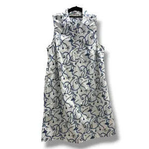 Vineyard Vines Womens White Navy Nautical Rope Shell Print Shift Dress XS‎ thumbnail 2