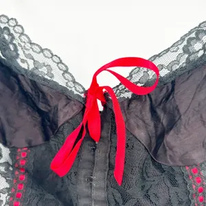 Nan Flower Womens VTG Vintage Coquette Whimsigoth Lace Cami Crop Corset Top‎ M thumbnail 3
